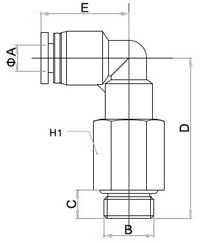 Compact Extended Male Elbow One Touch Fittings, Compact Push To Connect Fitting, Miniature Pneumatic Fittings, Air Fittings, one touch tube fittings, Pneumatic Fitting, Nickel Plated Brass Push in Fittings